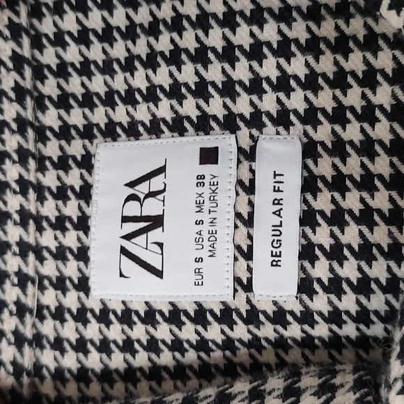 Zara Black and White Houndstooth Jacket Size S - Picture 3 of 3
